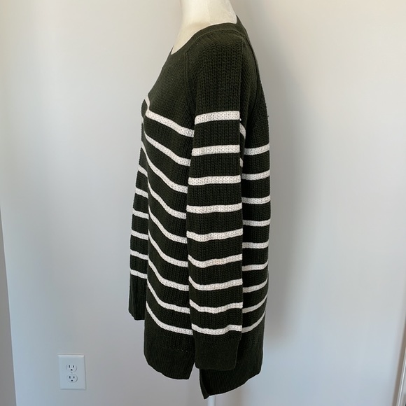 Old Navy Stripped Olive Green Sweater - Picture 4 of 5